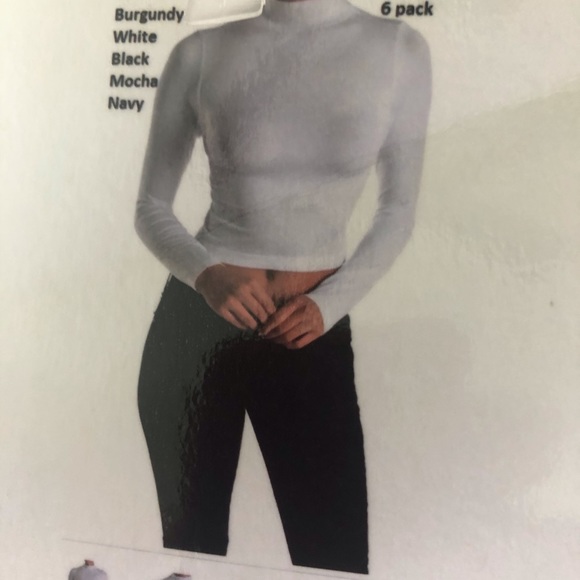 Tops - Stretchy long sleeve mock neckline ivory NWT